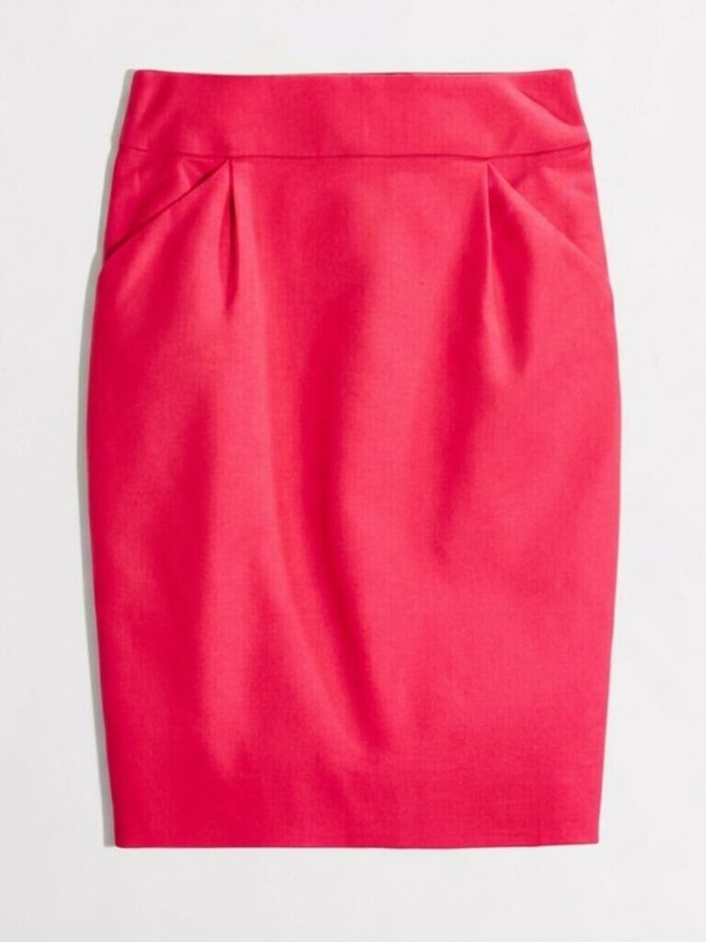 J.Crew Pencil Skirt Double Serge Cotton Coral Poppy Red 37415 2014 Office Size 2